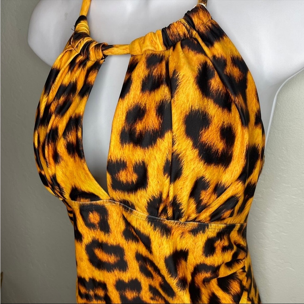 Small leopard print maternity one piece swimsuit